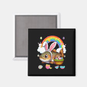 Bunny Forellen Fisch Ostern Jagd Eier Bysket Farbe Magnet (Vorderseite/Rückseite)