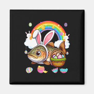 Bunny Forellen Fisch Ostern Jagd Eier Bysket Farbe Magnet