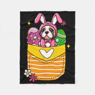 Bunny Französische Bulldogge Ostern Schokoladeneie Fleecedecke