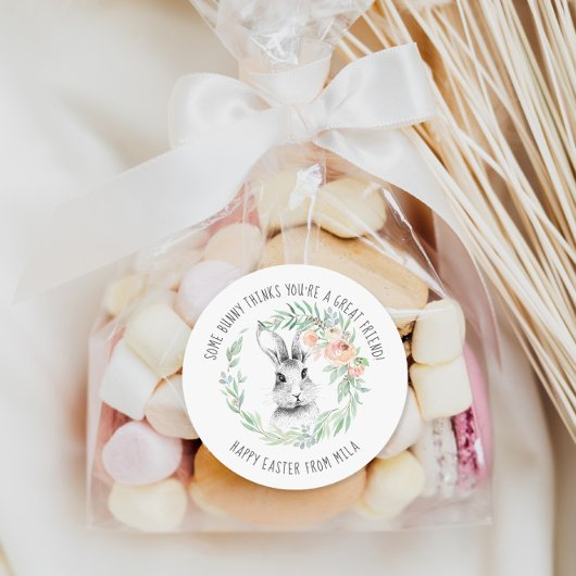 Bunny Friend Kids Osterfest Gastgeschenk Runder Aufkleber