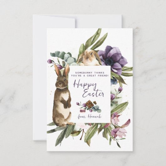 Bunny Friend Kids Osterklasse Karte (Vorderseite)