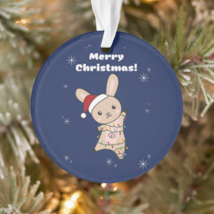 Bunny FroChristmas Winter Tiere Rabbits Ornam Ornament