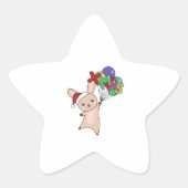 Bunny Frohe Weihnachten Winter Tiere Rabbit Stern-Aufkleber (Vorderseite)