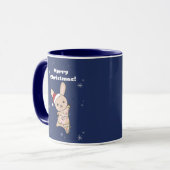 Bunny frohe Weihnachten Winter Tiere Rabbits Kaffe Tasse (Vorderseite Links)