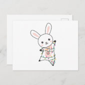 Bunny frohe Weihnachten Winter Tiere Rabbits Postkarte (Vorne/Hinten)