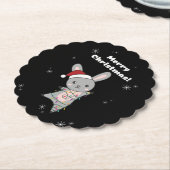 Bunny frohe Weihnachten Winter Tiere Rabbits Untersetzer (angewinkelt)