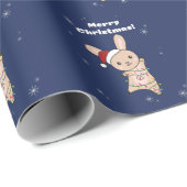 Bunny frohe Weihnachten Winter Tiere Rabbits Wrapp Geschenkpapier (Rolleneckpunkt)