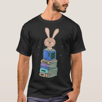 Bunny Funny Niedlich Bookworm Girls Boys Book Read T-Shirt