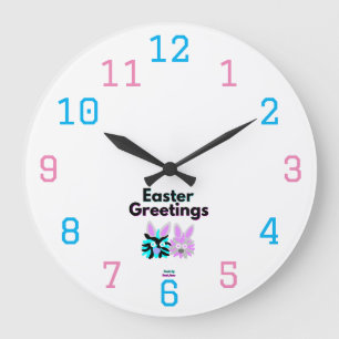 Bunny Fuzzies Acrylic Wall Clock Große Wanduhr