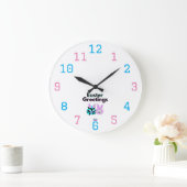 Bunny Fuzzies Acrylic Wall Clock Große Wanduhr (Zuhause)