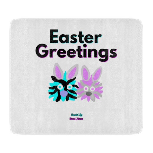 Bunny Fuzzies Cutting Board 15,2 cm x 17,8 cm Schneidebrett (Vorderseite)