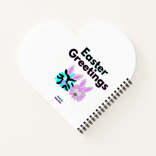 Bunny Fuzzies Heart Shaped Spiral Notebook Notizblock (Rückseite)
