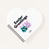 Bunny Fuzzies Heart Shaped Spiral Notebook Notizblock (Vorderseite)