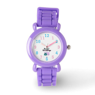 Bunny Fuzzies Kinder Lila Silikonüberwachung Armbanduhr