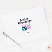 Bunny Fuzzies Oval Sticker (Umschlag)