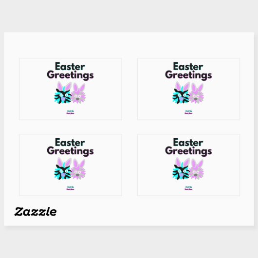 Bunny Fuzzies Rectangle Sticker (Blatt)
