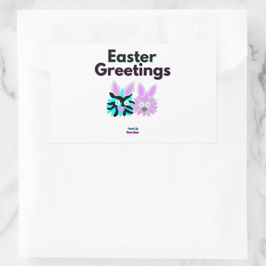 Bunny Fuzzies Rectangle Sticker (Tasche)