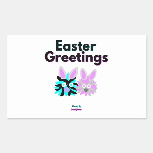 Bunny Fuzzies Rectangle Sticker (Vorderseite)