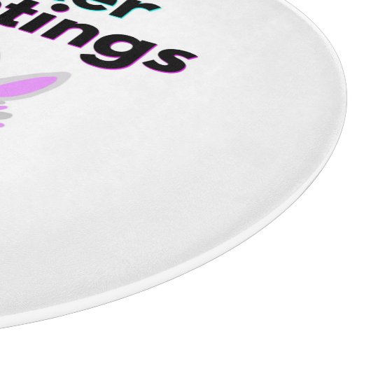 Bunny Fuzzies Round Glass Cutting Board 30,4 cm Schneidebrett (Ecke)