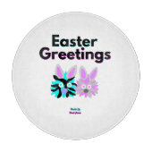 Bunny Fuzzies Round Glass Cutting Board 30,4 cm Schneidebrett (Vorderseite)