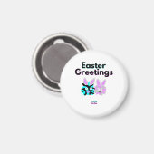 Bunny Fuzzies Round Magnet (Vorderseite/Rückseite)
