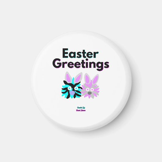 Bunny Fuzzies Round Magnet (Vorne)