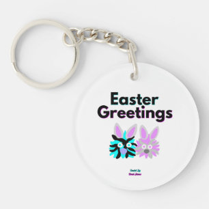 Bunny Fuzzies Round Schlüsselanhänger