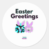 Bunny Fuzzies Round Sticker (Vorderseite)