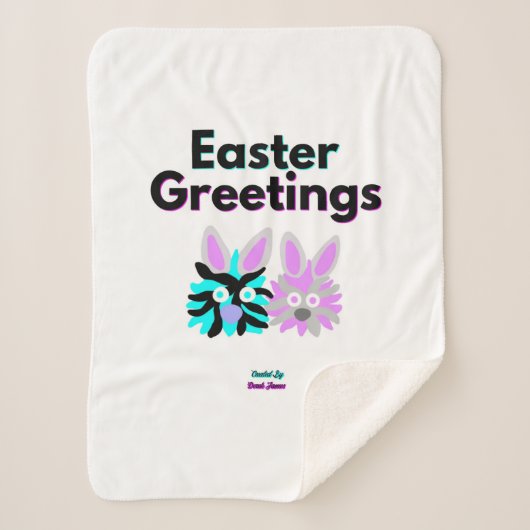 Bunny Fuzzies Small Sherpa Blanket Sherpadecke (Vorderseite)