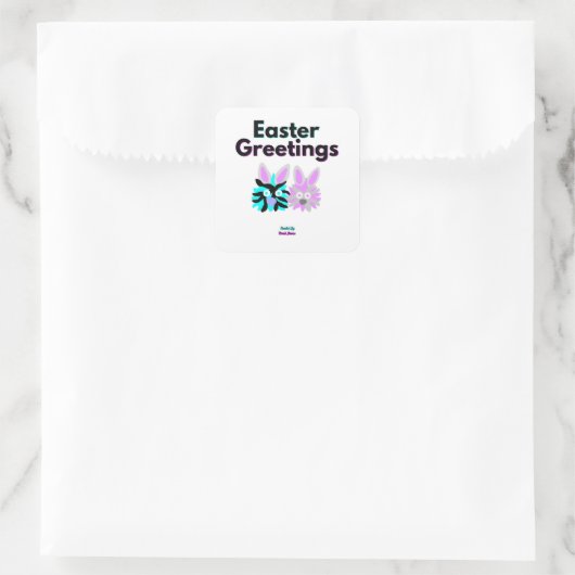 Bunny Fuzzies Square Sticker (Tasche)