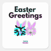 Bunny Fuzzies Square Sticker (Vorderseite)