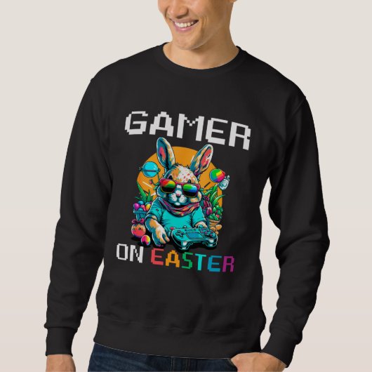 Bunny Game Controller Easter Day Gamer Easter For Sweatshirt (Vorderseite)