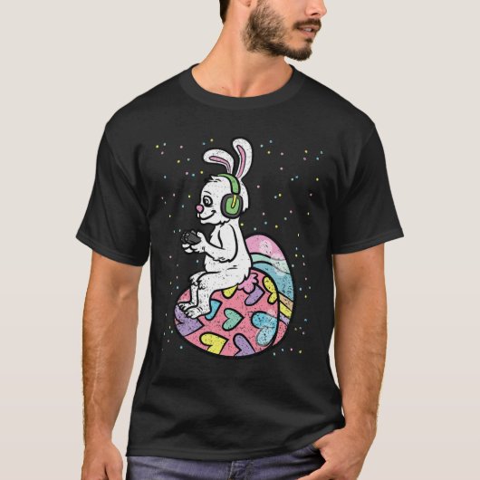 Bunny Gamer Easter Game Controller Egg Hunt T-Shirt (Vorderseite)