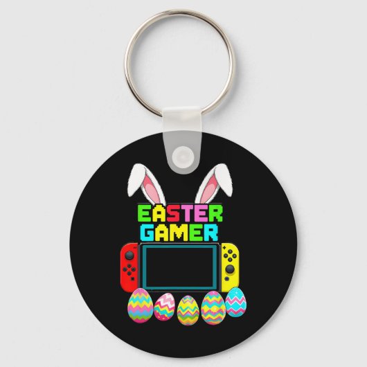 Bunny Gaming Controller Gamer Jungen Lustiger Vide Schlüsselanhänger (Vorderseite)