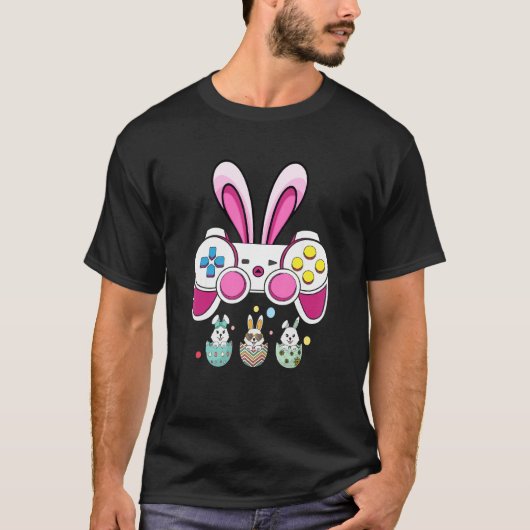 Bunny Gaming Controller Video Game Gamer Oster D T-Shirt (Vorderseite)