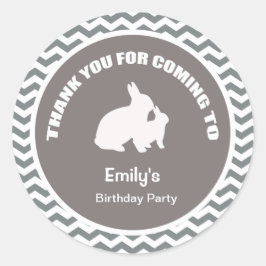 Bunny Geburtstagsparty danke Espresso Ticker Runder Aufkleber