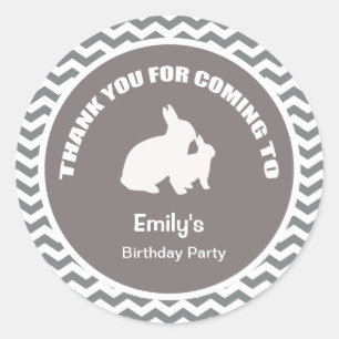 Bunny Geburtstagsparty danke Espresso Ticker Runder Aufkleber