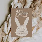Bunny Gender Neutral Modern Script Baby Shower Einladung