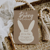 Bunny Gender Neutral Modern Script Baby Shower Einladung
