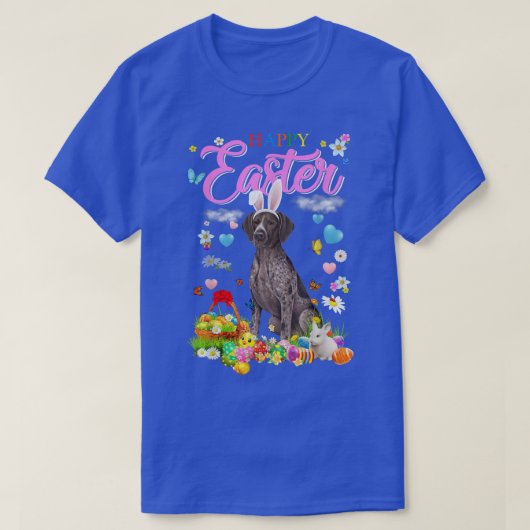 Bunny German Kurzhaar Pointer Dog Happy Oaster T-Shirt (Design vorne)