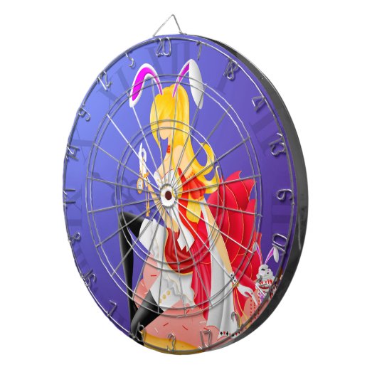 Bunny Girl auf Cupcake Dartboard Dartscheibe (Vorderseite rechts)