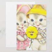 Bunny Girl+Boy Briefpapier (Vorne/Hinten)