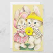 Bunny Girl+Boy Briefpapier (Vorne/Hinten)