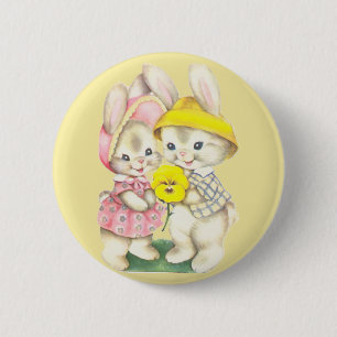 Bunny Girl+Boy Button