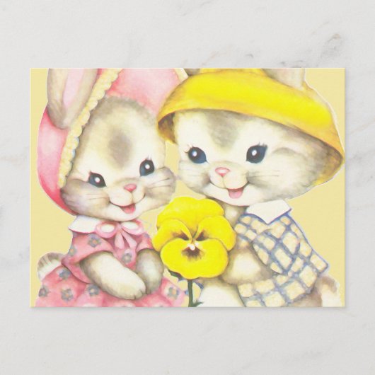 Bunny Girl+Boy Postkarte (Vorderseite)