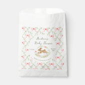 Bunny Girl Floral Pink Bow Baby Shower  Geschenktütchen (Vorderseite)