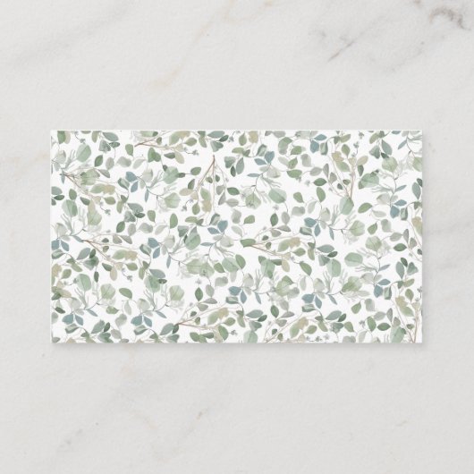 Bunny Girl Greenery Babydusche Buchanfrage Begleitkarte (Rückseite)