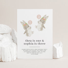 Bunny Girls Joint Birthday Einladung