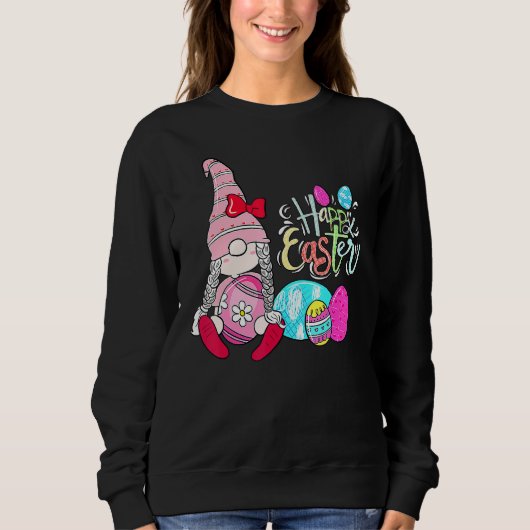 Bunny Gnome Hug Easter Eggs Hunting Happy Easter D Sweatshirt (Vorderseite)