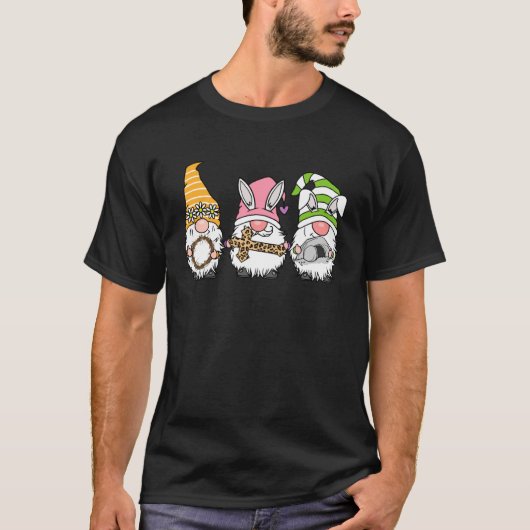 Bunny Gnome Jesus Cross Religious Easter Day Boy G T-Shirt (Vorderseite)
